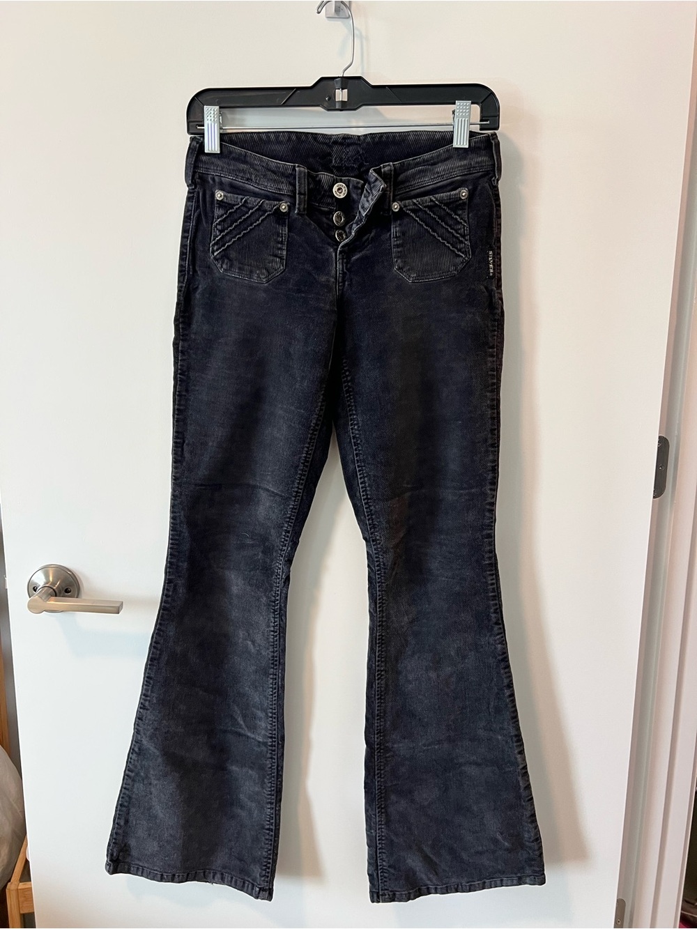 Silver Jeans Charcoal Gray Corduroy High-Waist Button Fly